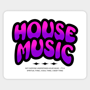 HOUSE MUSIC  - Bubble Outline Two Tone (black/pink/purple) Sticker